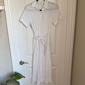 Aritzia Wilfred linen White Button-Down Dress
